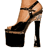 Platform shoes with cone or flared heels